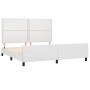 White synthetic leather headboard bed frame 160x200 cm by , Beds and slatted bases - Ref: Foro24-3125519, Price: 262,95 €, Di...