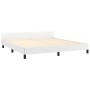 Estructura de cama cabecero cuero sintético blanco 160x200 cm de , Camas y somieres - Ref: Foro24-3125519, Precio: 262,95 €, ...