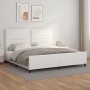 Estructura de cama cabecero cuero sintético blanco 200x200 cm de , Camas y somieres - Ref: Foro24-3125531, Precio: 235,37 €, ...