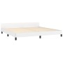 Estructura de cama cabecero cuero sintético blanco 200x200 cm de , Camas y somieres - Ref: Foro24-3125531, Precio: 235,37 €, ...