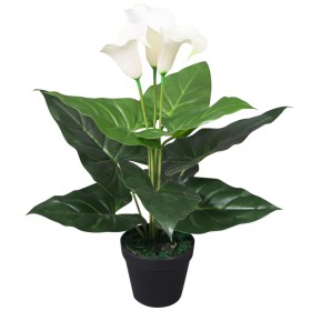 Künstliche Calla-Lilienpflanze mit Topf 45 cm weiß von vidaXL, Künstliche Flora - Ref: Foro24-244443, Preis: 22,86 €, Rabatt: %