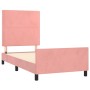 Estructura de cama con cabecero de terciopelo rosa 90x200 cm de , Camas y somieres - Ref: Foro24-3125677, Precio: 164,17 €, D...