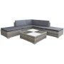 Set de muebles de jardín 6 pzas y cojines ratán sintético gris de vidaXL, Conjuntos de jardín - Ref: Foro24-42745, Precio: 50...