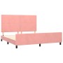 Pink velvet bed frame with headboard 180x200 cm by , Beds and slatted bases - Ref: Foro24-3125713, Price: 231,99 €, Discount: %