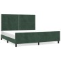 Estructura cama con cabecero terciopelo verde oscuro 180x200 cm de , Camas y somieres - Ref: Foro24-3125711, Precio: 258,99 €...