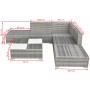 Set de muebles de jardín 6 pzas y cojines ratán sintético gris de vidaXL, Conjuntos de jardín - Ref: Foro24-42745, Precio: 50...