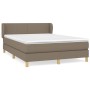 Box spring bed with taupe gray fabric mattress 140x190 cm by , Beds and slatted bases - Ref: Foro24-3126641, Price: 456,24 €,...