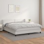 Box spring bed with white synthetic leather mattress 180x200 cm by , Beds and slatted bases - Ref: Foro24-3127266, Price: 568...