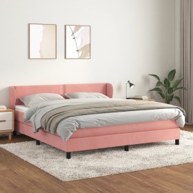 Box spring bed with pink velvet mattress 180x200 cm by , Beds and slatted bases - Ref: Foro24-3127450, Price: 511,58 €, Disco...