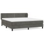 Box spring bed with dark gray velvet mattress 180x200 cm by , Beds and slatted bases - Ref: Foro24-3127446, Price: 541,37 €, ...