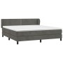 Box spring bed with dark gray velvet mattress 180x200 cm by , Beds and slatted bases - Ref: Foro24-3127446, Price: 541,37 €, ...