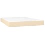 Cama box spring con colchón tela color crema 140x190 cm de , Camas y somieres - Ref: Foro24-3127962, Precio: 510,99 €, Descue...