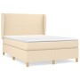 Box spring bed with cream fabric mattress 140x190 cm by , Beds and slatted bases - Ref: Foro24-3128362, Price: 540,17 €, Disc...