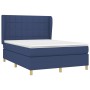 Box spring bed with blue fabric mattress 140x190 cm by , Beds and slatted bases - Ref: Foro24-3128523, Price: 502,99 €, Disco...