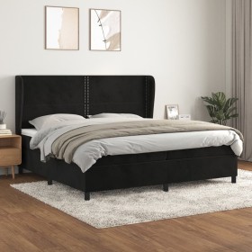 Box spring bed with black velvet mattress 200x200 cm by , Beds and slatted bases - Ref: Foro24-3129173, Price: 645,68 €, Disc...