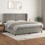 Box spring bed with light gray velvet mattress 200x200 cm by , Beds and slatted bases - Ref: Foro24-3129171, Price: 680,43 €,...