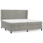 Cama box spring con colchón terciopelo gris claro 200x200 cm de , Camas y somieres - Ref: Foro24-3129171, Precio: 680,48 €, D...