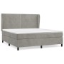 Box spring bed with light gray velvet mattress 180x200 cm by , Beds and slatted bases - Ref: Foro24-3129165, Price: 624,61 €,...