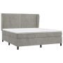 Cama box spring con colchón terciopelo gris claro 180x200 cm de , Camas y somieres - Ref: Foro24-3129165, Precio: 625,69 €, D...