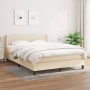 Cama box spring con colchón tela color crema 140x190 cm de , Camas y somieres - Ref: Foro24-3129550, Precio: 459,55 €, Descue...