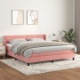 Box spring bed with pink velvet mattress 180x200 cm by , Beds and slatted bases - Ref: Foro24-3130918, Price: 508,64 €, Disco...