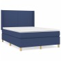 Cama box spring con colchón tela azul 140x190 cm de , Camas y somieres - Ref: Foro24-3131831, Precio: 534,11 €, Descuento: %