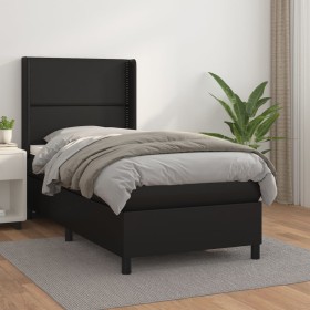 Box spring bed with black synthetic leather mattress 80x200 cm by , Beds and slatted bases - Ref: Foro24-3132405, Price: 355,...