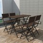 Folding garden dining set 5 pieces poly rattan and brown steel by vidaXL, Garden sets - Ref: Foro24-42875, Price: 174,93 €, D...