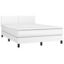 Cama box spring colchón y LED cuero sintético blanco 140x190 cm de , Camas y somieres - Ref: Foro24-3134100, Precio: 462,06 €...