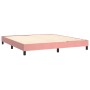 Cama box spring colchón y LED terciopelo rosa 180x200 cm de , Camas y somieres - Ref: Foro24-3134362, Precio: 510,99 €, Descu...