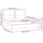 Cama box spring colchón y LED cuero sintético blanco 200x200 cm de , Camas y somieres - Ref: Foro24-3135904, Precio: 728,80 €...