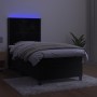 Cama box spring colchón y LED terciopelo negro 100x200 cm de , Camas y somieres - Ref: Foro24-3136049, Precio: 356,87 €, Desc...