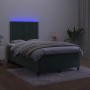 Cama box spring colchón y LED terciopelo verde oscuro 120x200cm de , Camas y somieres - Ref: Foro24-3136056, Precio: 438,94 €...