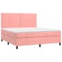 Boxspringbett mit Matratze und LED-Rosa-Samt 180x200 cm von , Betten und Lattenroste - Ref: Foro24-3136082, Preis: 589,19 €, ...