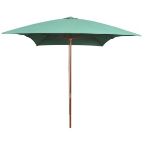 Parasol with green wooden pole 200x300 cm by vidaXL, Umbrellas - Ref: Foro24-42959, Price: 209,89 €, Discount: %