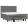 Cama box spring con colchón cuero sintético gris 160x200 cm de , Camas y somieres - Ref: Foro24-3137555, Precio: 635,99 €, De...