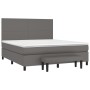 Cama box spring con colchón cuero sintético gris 160x200 cm de , Camas y somieres - Ref: Foro24-3137555, Precio: 635,99 €, De...