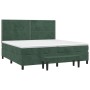 Cama box spring con colchón terciopelo verde oscuro 200x200 cm de , Camas y somieres - Ref: Foro24-3137806, Precio: 712,86 €,...