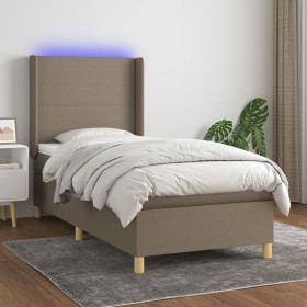 Cama box spring colchón y luces LED gris taupe 80x200 cm de , Camas y somieres - Ref: Foro24-3138673, Precio: 355,99 €, Descu...