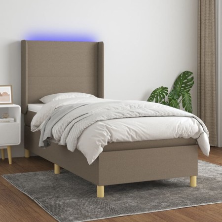 Cama box spring colchón y luces LED gris taupe 80x200 cm de , Camas y somieres - Ref: Foro24-3138673, Precio: 352,03 €, Descu...