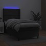 Box spring bed and LED mattress black synthetic leather 80x200 cm by , Beds and slatted bases - Ref: Foro24-3139289, Price: 3...