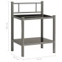 Gray and black metal and glass bedside table 45x34.5x60.5 cm by vidaXL, Nightstands - Ref: Foro24-325089, Price: 36,81 €, Dis...