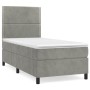 Box spring bed with light gray velvet mattress 90x190 cm by , Beds and slatted bases - Ref: Foro24-3142935, Price: 361,48 €, ...