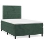 Cama box spring con colchón terciopelo verde oscuro 120x200 cm de , Camas y somieres - Ref: Foro24-3142956, Precio: 429,32 €,...