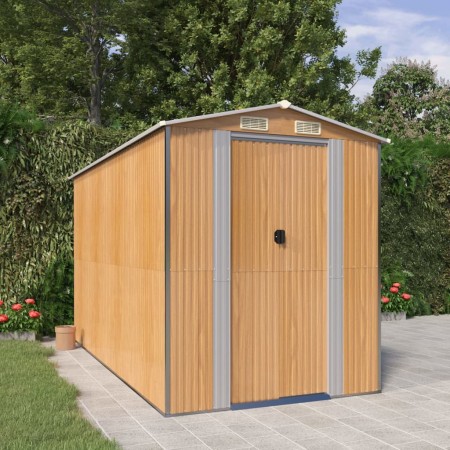 Light brown galvanized steel garden shed 192x357x223 cm by , Sheds - Ref: Foro24-3147473, Price: 567,57 €, Discount: %