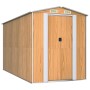 Light brown galvanized steel garden shed 192x357x223 cm by , Sheds - Ref: Foro24-3147473, Price: 567,57 €, Discount: %