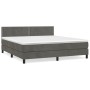 Box spring bed with dark gray velvet mattress 180x200 cm by , Beds and slatted bases - Ref: Foro24-3141258, Price: 537,32 €, ...