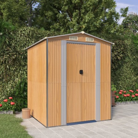 Galvanized light brown steel garden shed 192x191x223 cm by , Sheds - Ref: Foro24-3147471, Price: 341,66 €, Discount: %