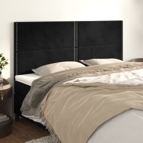 Cabeceros 4 unidades de terciopelo negro 100x5x78/88 cm de , Cabeceros y pies de cama - Ref: Foro24-3116260, Precio: 130,99 €...