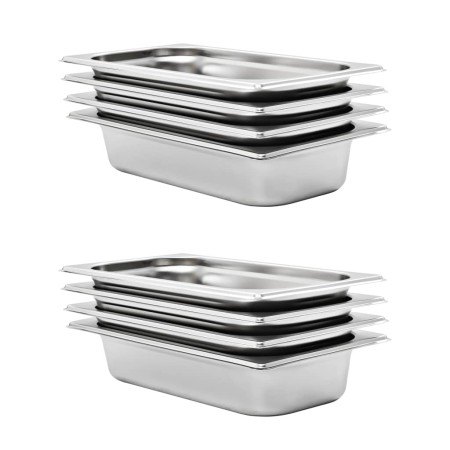 Gastronorm trays 8 units GN 1/3 65 mm stainless steel by , Buckets for steam tables - Ref: Foro24-50894, Price: 63,07 €, Disc...